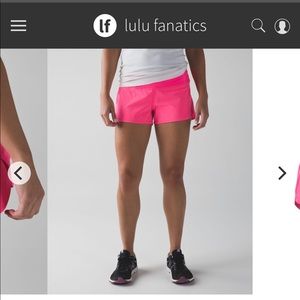Rare hot pink lululemon shorts